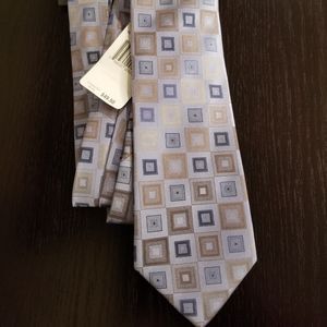 KENNETH COLE mens silk gray blue shirt tie dress suit wear new modern design